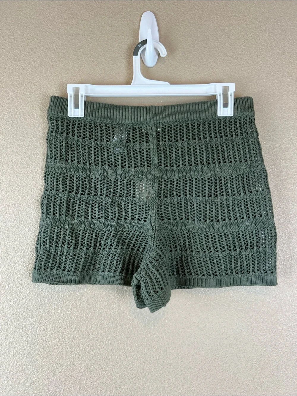Aerie green crochet shorts